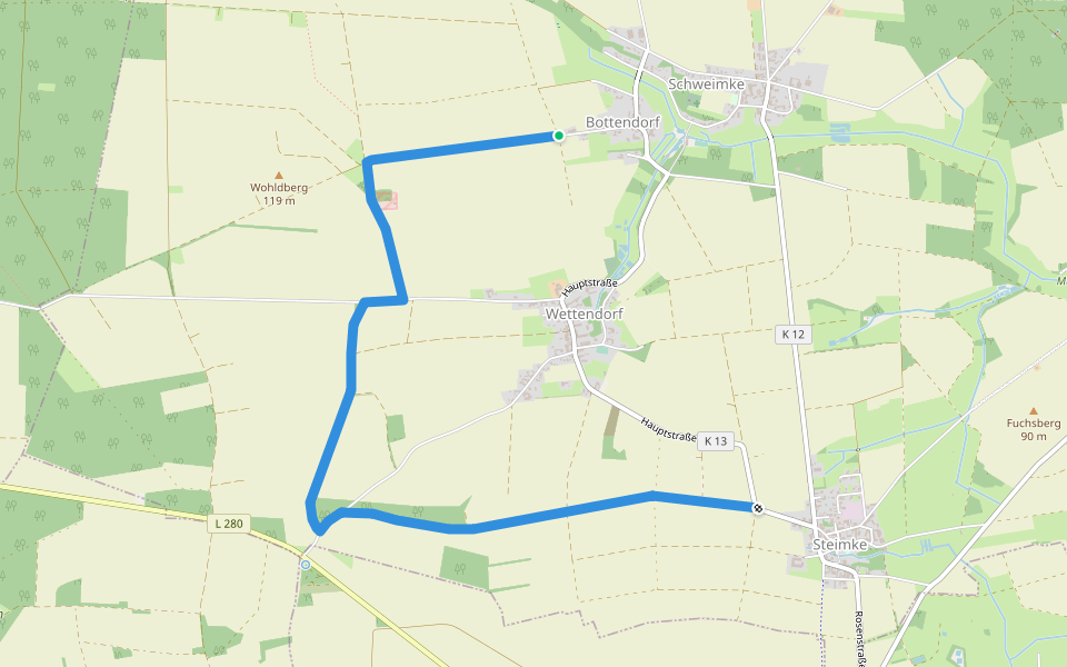 Spurensuche in der Heidmark - Pfad 4 walking route map in Obernholz