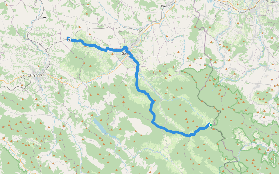 Szalowa - Bacówka PTTK w Bartnem walking route map in Bartne