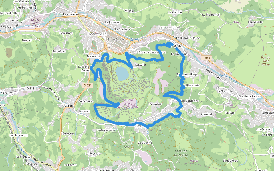Entre plateau et découverte walking route map in Decazeville