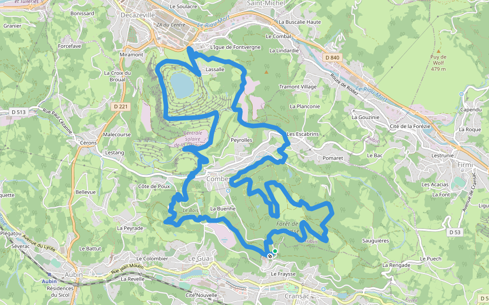 Les découvertes walking route map in Cransac