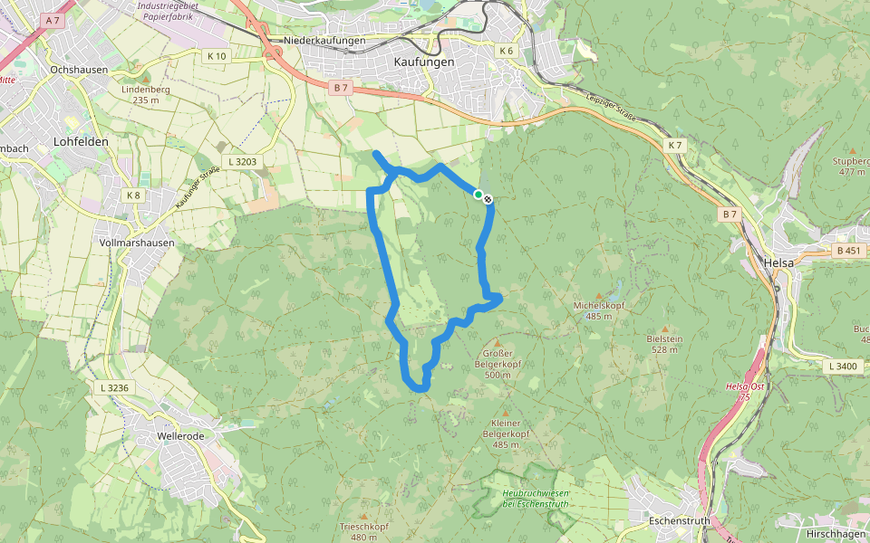 Niederkaufungen, Rundweg 25 walking route map in Kaufungen