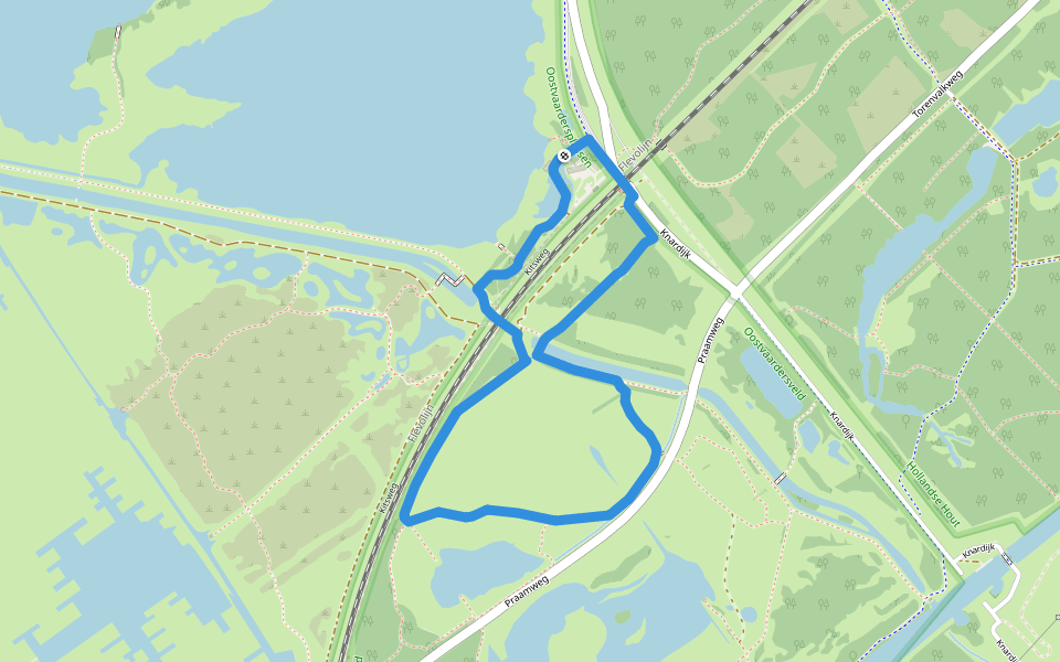 Weidepad walking route map in Lelystad