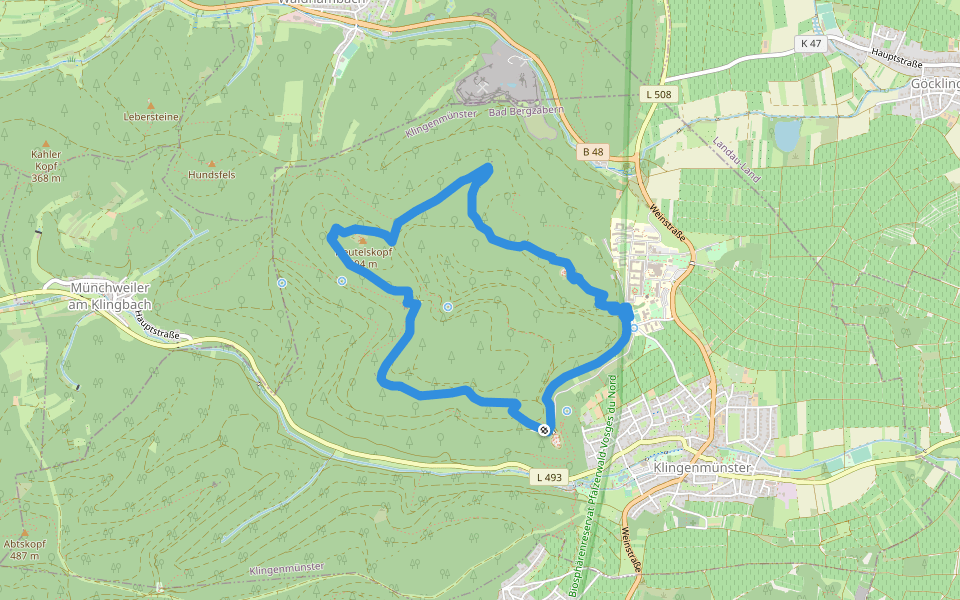 Burgenweg (Klingenmünster) walking route map in Klingenmünster