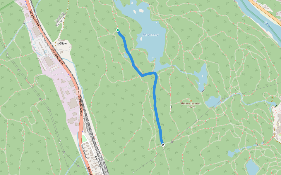 Bymarka skiløype walking route map in Kristiansand
