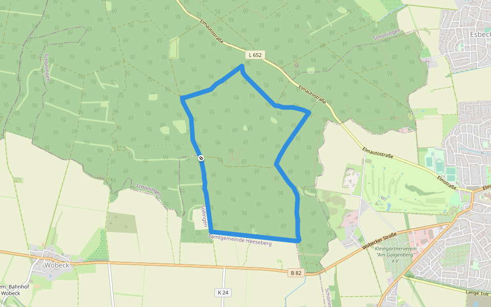 Elm Rundwanderweg 4 walking route map in Schöningen