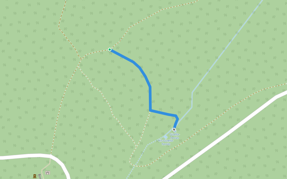 K● (Gizella-forrás) walking route map in Pécsvárad