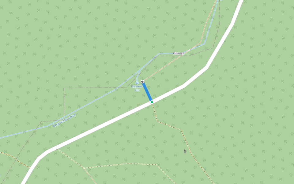 P● (Disznós-kút) walking route map in Pécsvárad