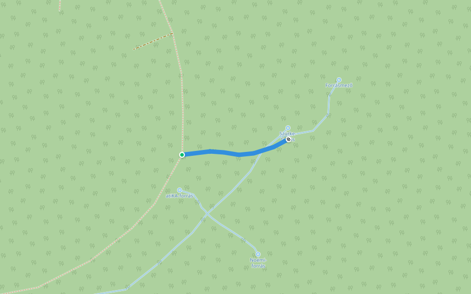 K● (Szürke-forrás) walking route map in Hosszúhetény