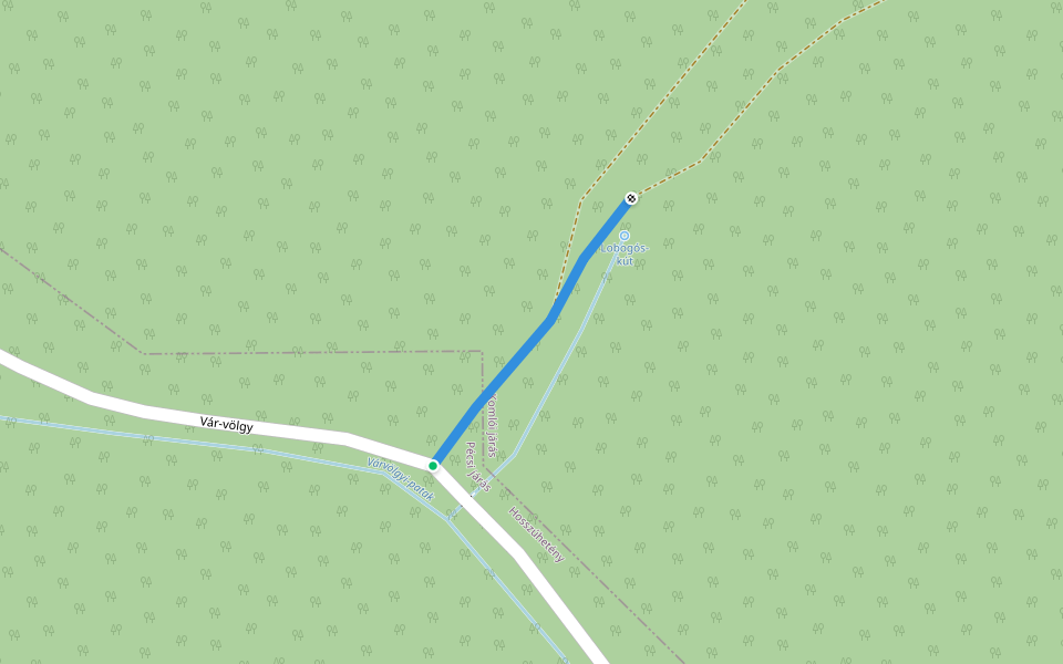P● (Lobogós-kút) walking route map in Vékény