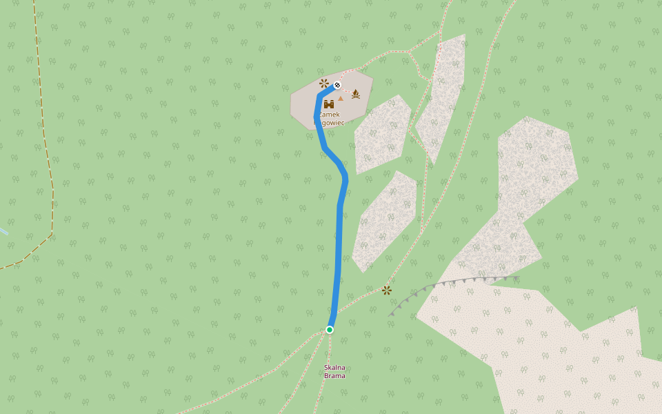 Skalna Brama - Zamek Rogowiec walking route map in Grzmiąca