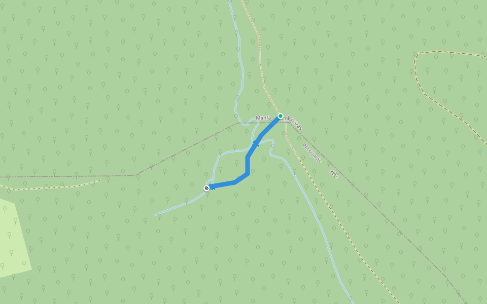 Z● (Dagonyázó-forrás) walking route map in Mánfa