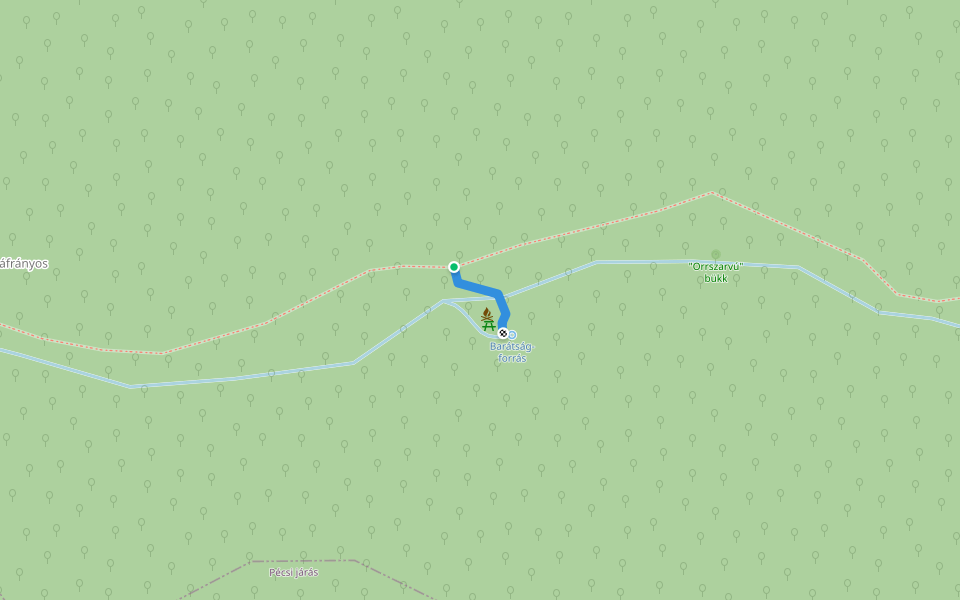 Z● (Barátság-forrás) walking route map in Mánfa