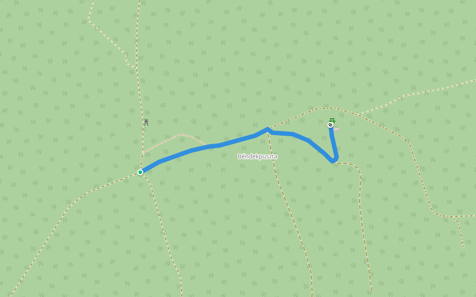 Z▙ (Béndek) walking route map in Hács