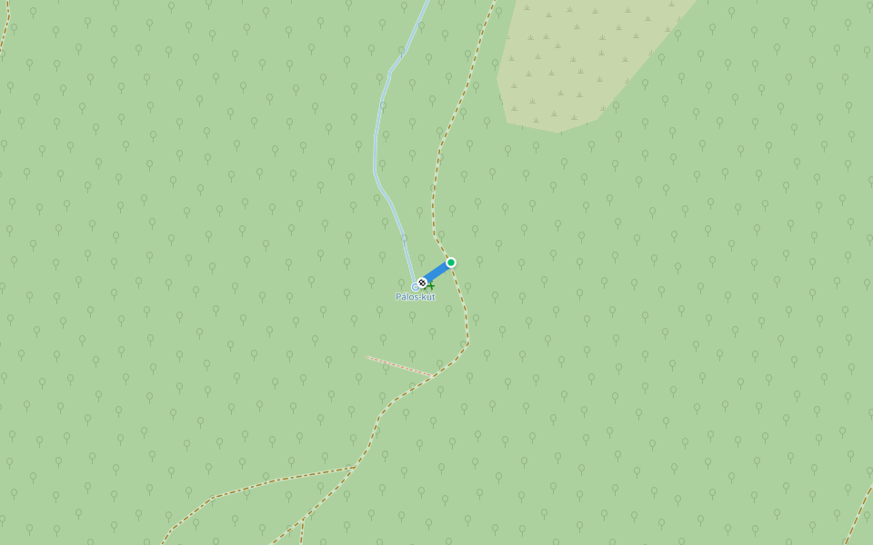 K● (Pálos-kút) walking route map in Kővágószőlős