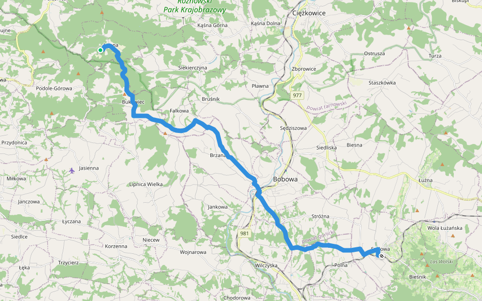 Szalowa - Jamna walking route map in Jamna