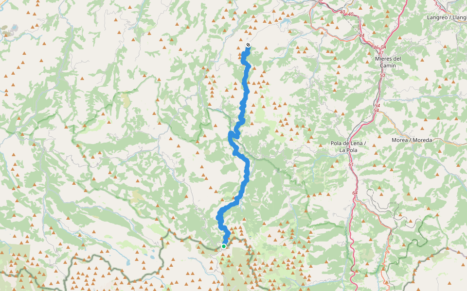 GR-207 Camín Real del Puertu Ventana o Ruta de las Reliquias walking route map in San Emiliano