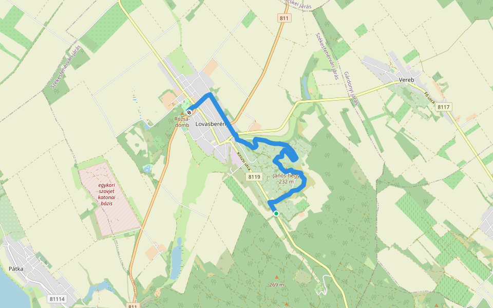 S▲ walking route map in Lovasberény