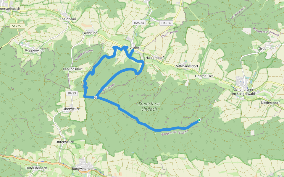 Lauftour RAU4 walking route map in Lindach