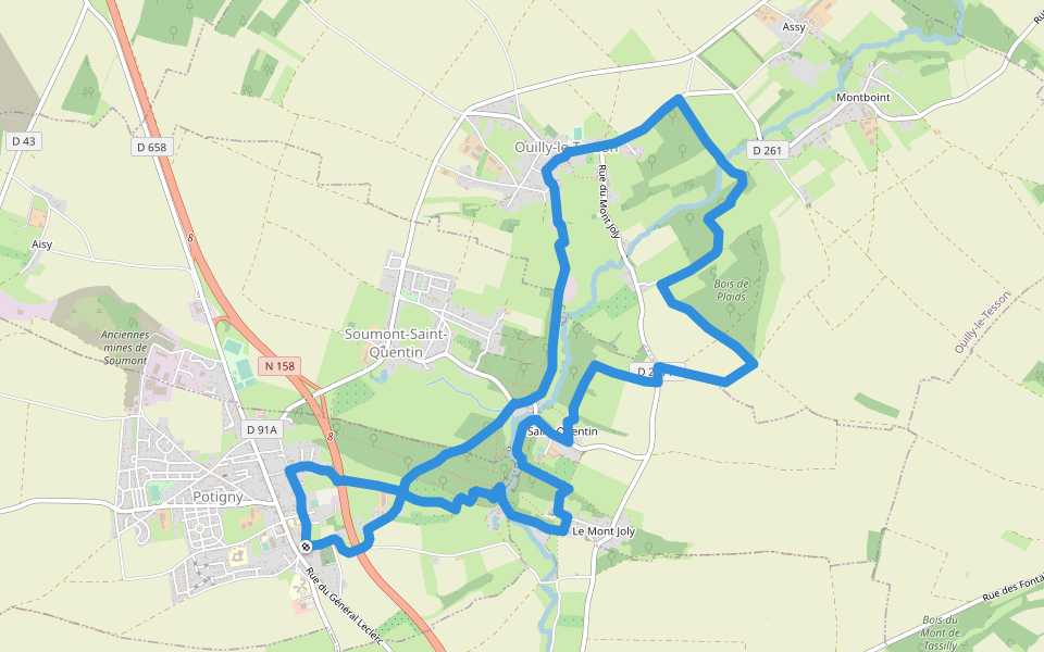 Circuit de la Brèche au Diable walking route map in Potigny
