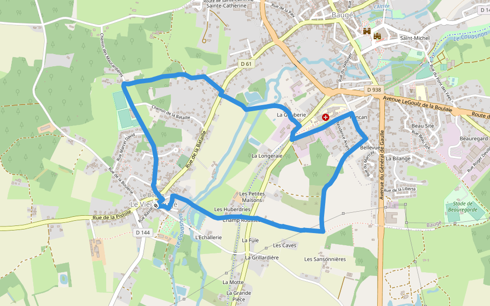 Circuit d’interprétation « La Butte de Rancan » walking route map in Baugé en Anjou