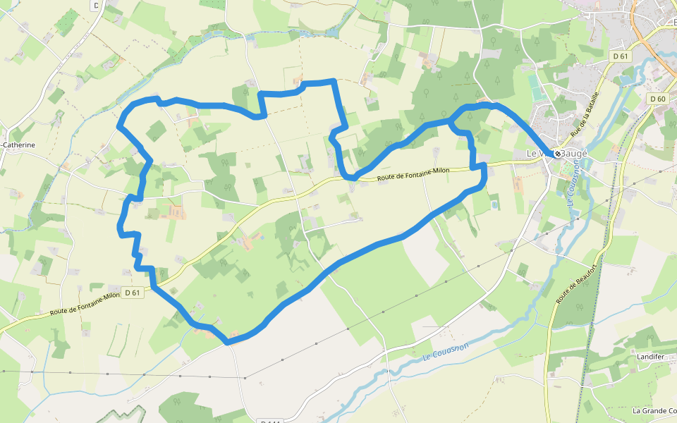 Circuit d’interprétation « Les Essarts » walking route map in Baugé en Anjou