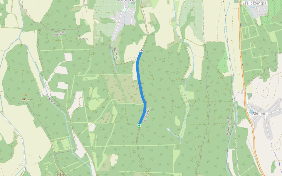 K+ (Gesztenyés erdő – Herceg-domb) walking route map in Zselickislak