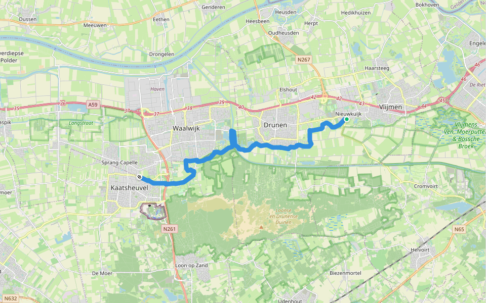 Grensdijkjespad - 5 - Nieuwkuijk - Kaatsheuvel walking route map in Nieuwkuijk