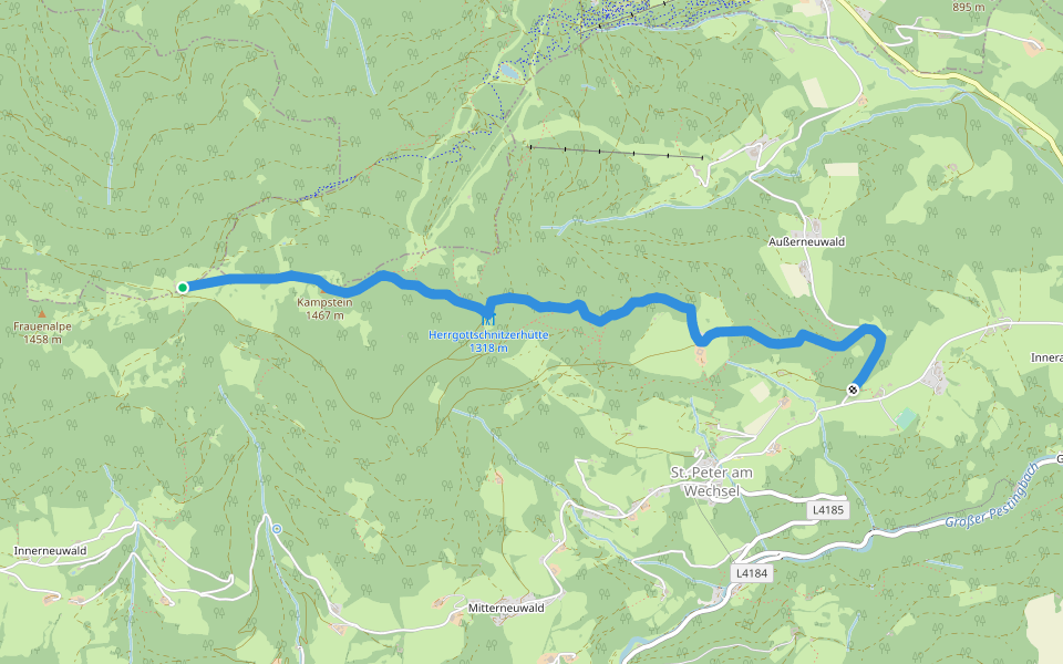 Kampsteiner Schwaig - Herrgottschnitzerhütte - Gasthof Hansl am Oad walking route map in Molzegg