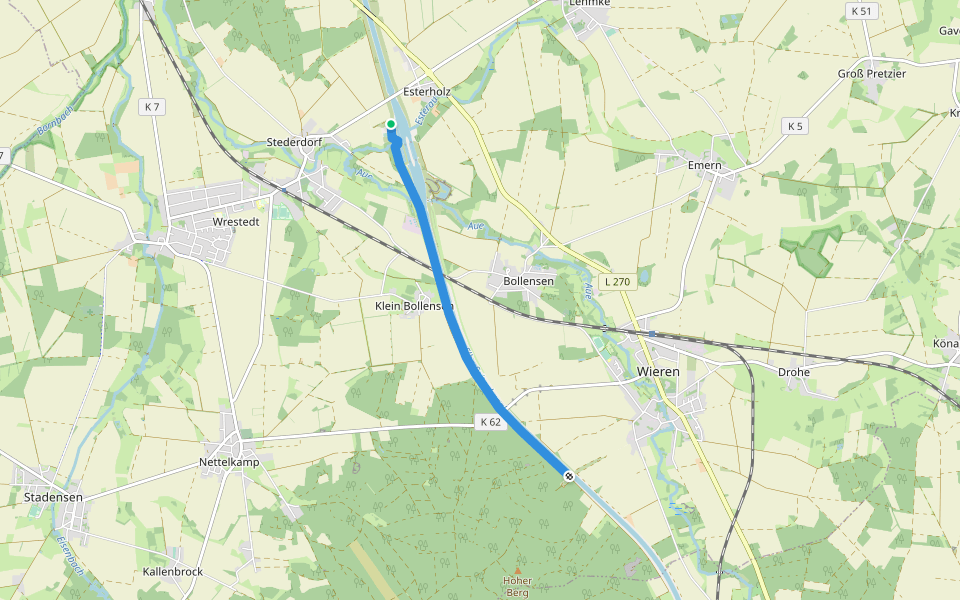 Wasser Informations-Pfad walking route map in Wrestedt