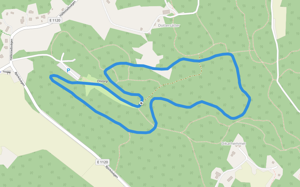 2,5 km walking route map in Ljungsbro