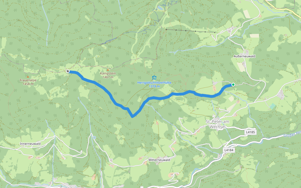 Kampichler - Kampsteiner Schwaig walking route map in Neuwald