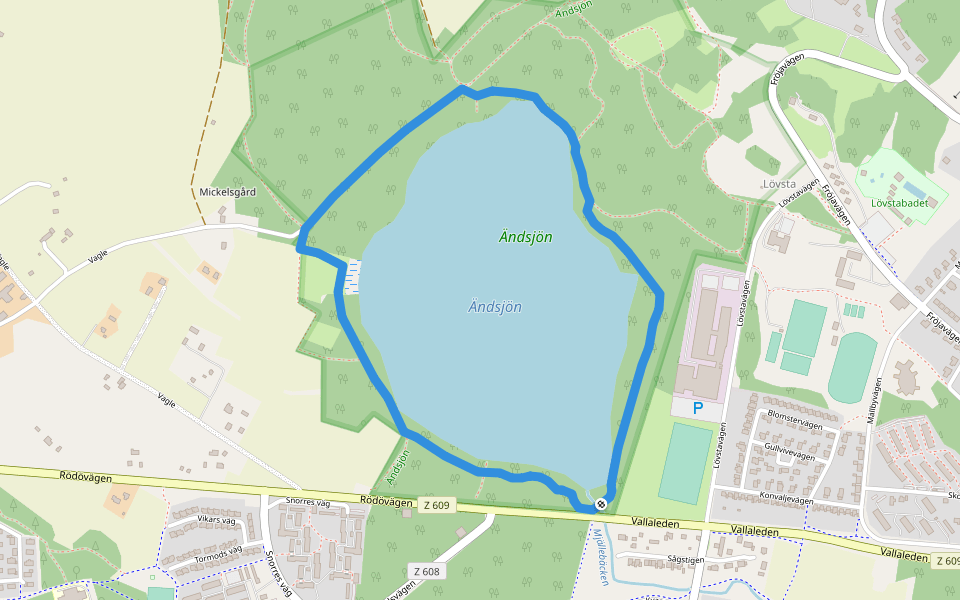 Ändsjön runt walking route map in Östersund
