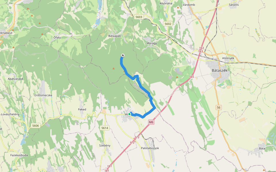 S▲ (Véménd – RPDDK) walking route map in Véménd