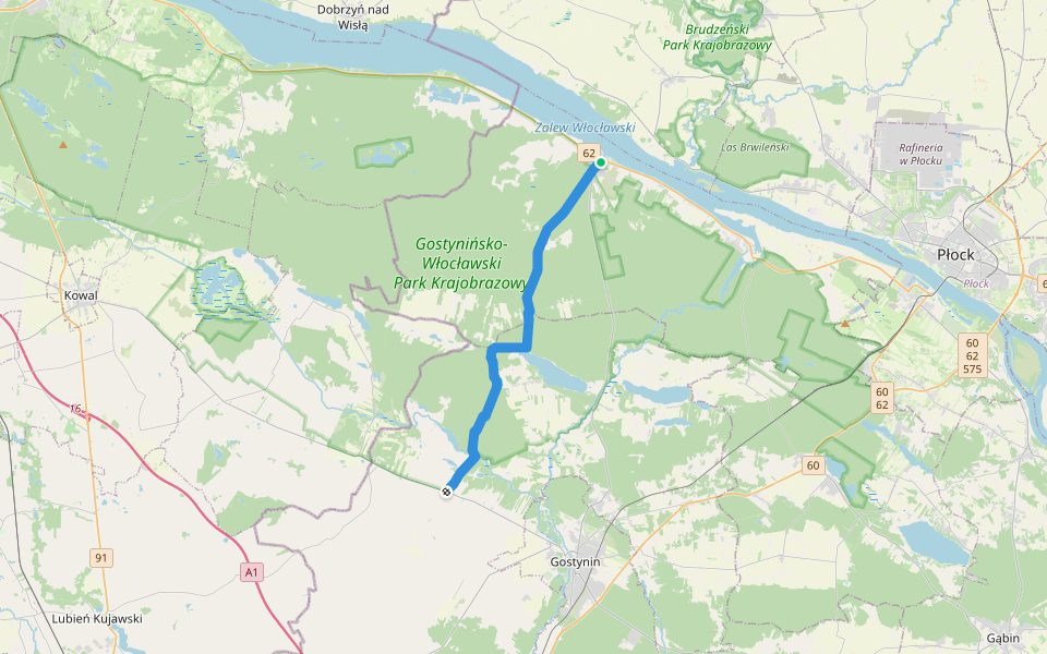 Szlak im. A. Macieszy walking route map in Nowy Duninów