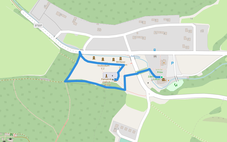 Naučná stezka Javoříčko walking route map in Luká