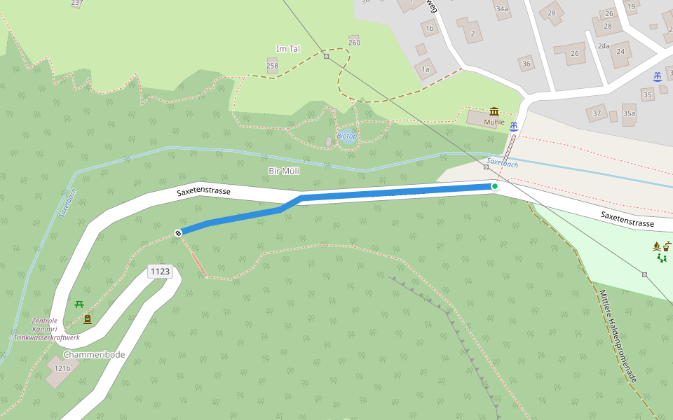 Mühle - Kammeri walking route map in Wilderswil
