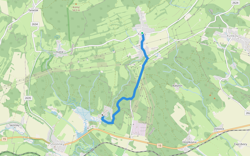 [Ž] Kozly - Koňský rybník walking route map in Kozly