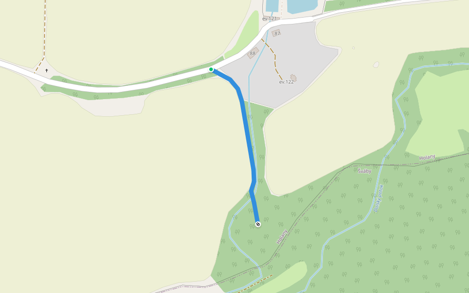 [M] Jiljov - skalní tvrz walking route map in Holany