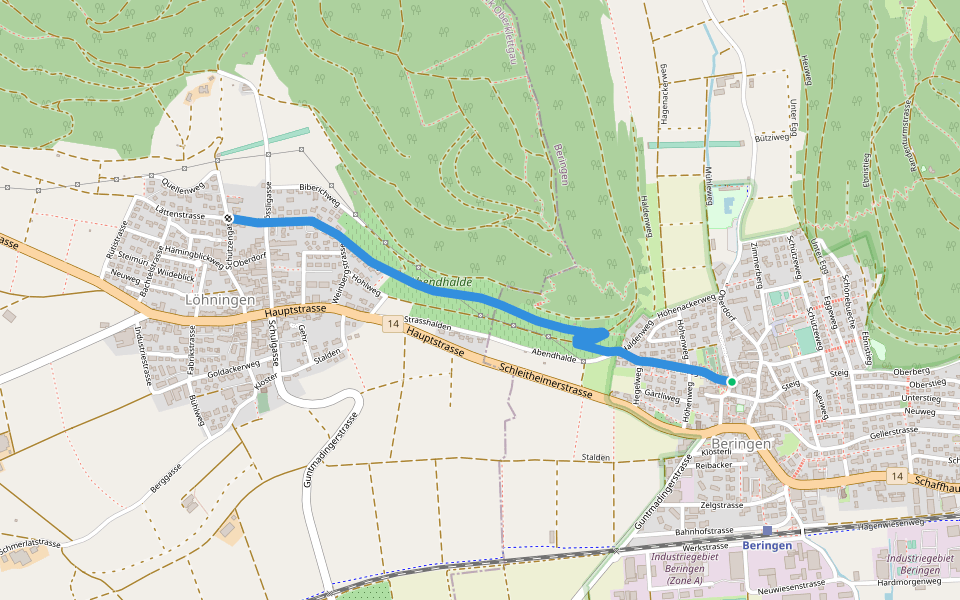 Lätten - fixme walking route map in Beringen