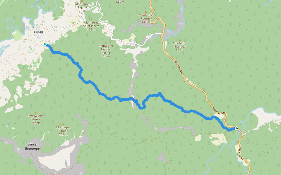 Molokoï walking route map in Roura