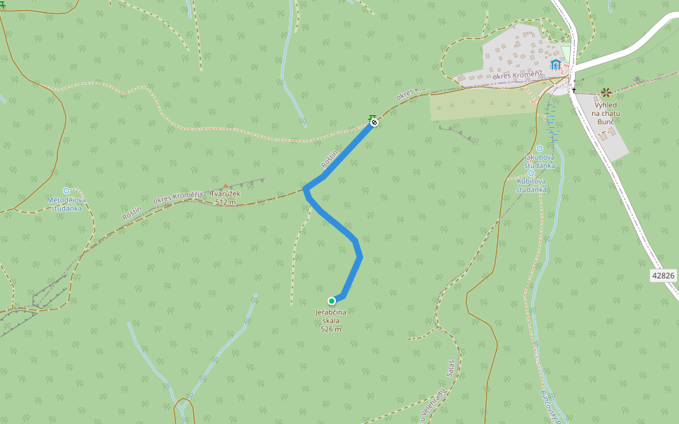 [Č] odb. Jeřabčina walking route map in Bystřice pod Lopeníkem