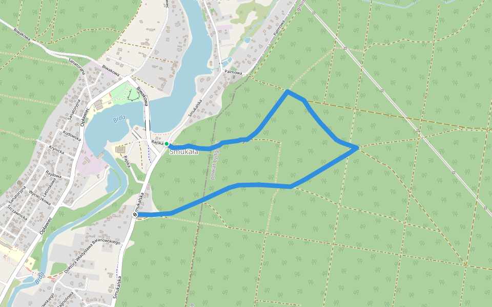 Smukalska Ścieżka Spacerowa walking route map in Bydgoszcz