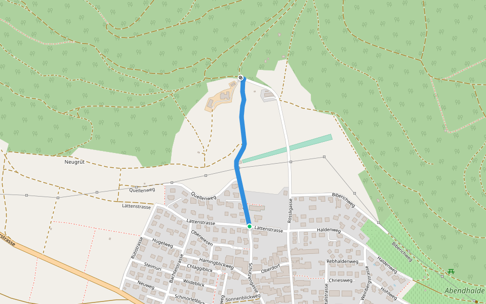 Lätten - Berghof walking route map in Löhningen