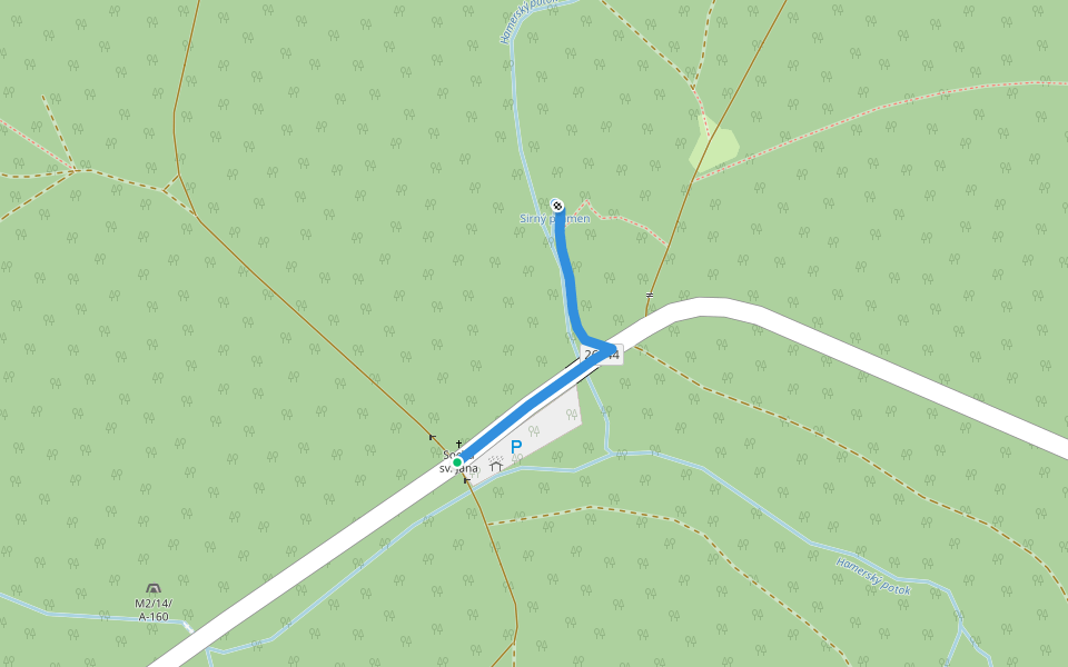 [Z] odbočka na Sirný pramen walking route map in Mařenice