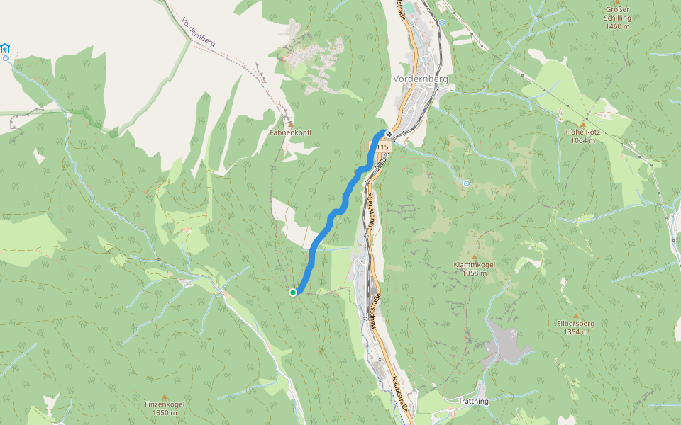 Wanderweg 89 walking route map in Unterburgfried