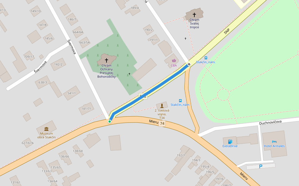 Hámorský náučný chodník walking route map in Stakčín