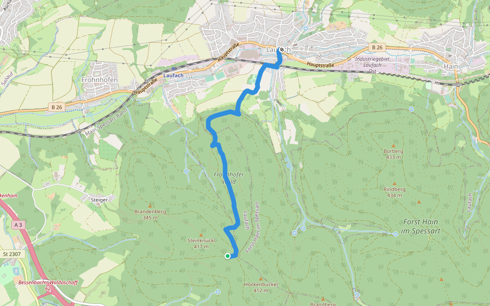 Laufach Rundwanderweg L3 walking route map in Bessenbach