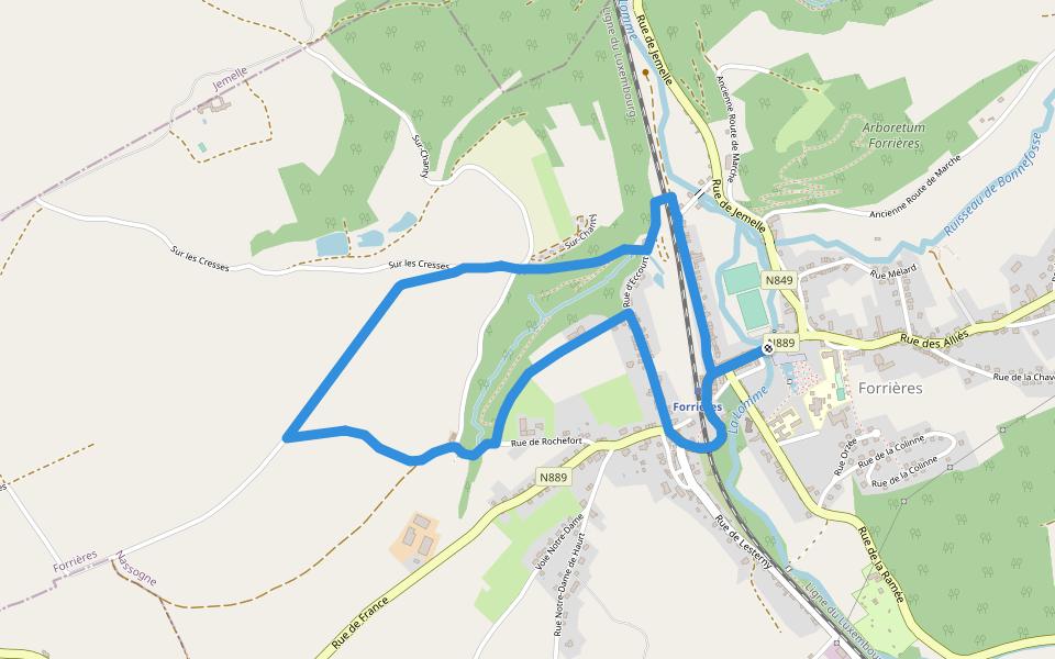7. Promenade de Cocher - variante walking route map in Nassogne