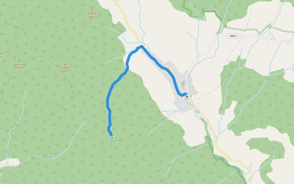 Vojensko-historický náučný chodník Výrava walking route map in Výrava