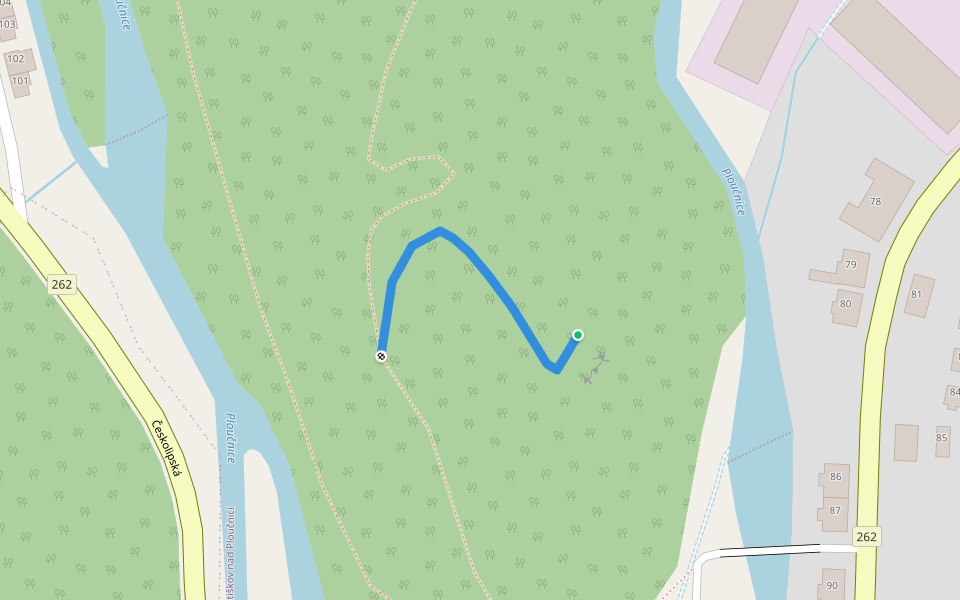 [Z] odbočka na hrad walking route map in Františkov nad Ploučnicí